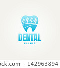 minimalist dental clinic with street symbols icon logo vector illustration design 142963894