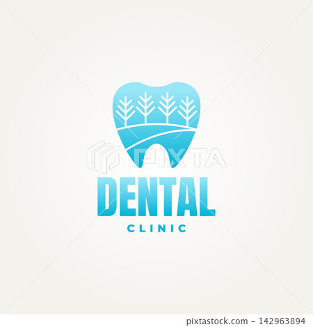 minimalist dental clinic with street symbols icon logo vector illustration design minimalist dental clinic with street symbols icon logo vector illustration design 142963894