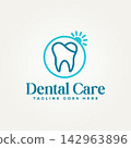 minimalist dental care icon line art logo vector illustration design. simple modern dental clinic logo concept 142963896