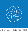 minimalist abstract supernova blackhole line art icon logo vector illustration design 142963901
