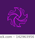 minimalist abstract supernova blackhole galaxy line art icon logo vector illustration design 142963956