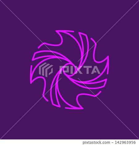 minimalist abstract supernova blackhole galaxy line art icon logo vector illustration design 142963956