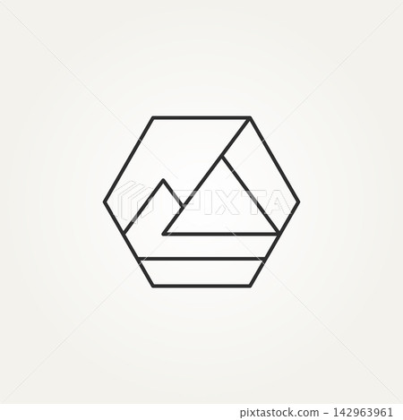 minimalist abstract mountain logo symbolizing development line art badge icon logo vector illustration design minimalist abstract mountain logo symbolizing development line art badge icon logo vector illustration design 142963961