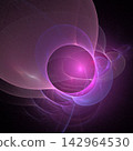 pink abstract fractal pattern on black background, wallpaper, design 142964530