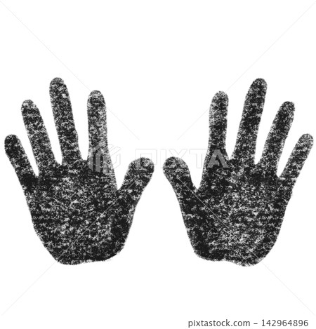 Handprint icon, chalk, blackboard style, both hands Handprint icon, chalk, blackboard style, both hands 142964896