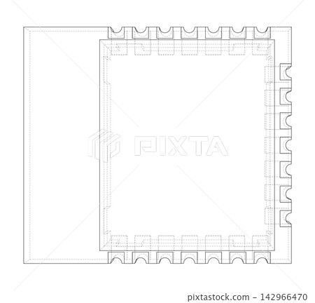 notebook outline drawing. Vector notebook outline drawing. Vector 142966470