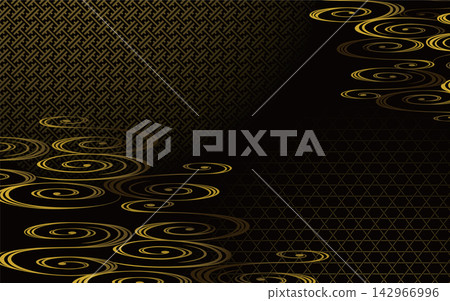 Traditional Japanese flowing water and patterns. Japanese-style vector graphics. Traditional Japanese flowing water and patterns. Japanese-style vector graphics. 142966996