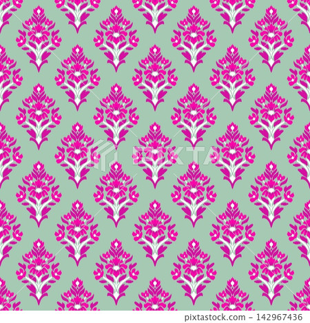 Hand-drawn Seamless Damask Pattern Background for Textile Print Fabric Packaging Paper Wallpaper Hand-drawn Seamless Damask Pattern Background for Textile Print Fabric Packaging Paper Wallpaper 142967436