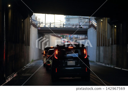 Roads congested in underpasses Roads congested in underpasses 142967569