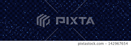 Midnight cosmos with Starry night transparent. Vector nebula glow. Astronomy or astrology wallpaper. Shining starlight and deep space banner, bg, or fantasy illustration 142967654