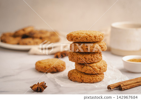 Homemade peanut or almond butter cookies Homemade peanut or almond butter cookies 142967684