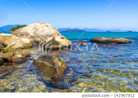 Panorama of tropical islands with rocks Angra dos Reis Brazil. Panorama of tropical islands with rocks Angra dos Reis Brazil. 142967912