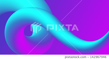 Vibrant abstract background with colorful wavy gradient line, smooth tubular shape on black backdrop Vibrant abstract background with colorful wavy gradient line, smooth tubular shape on black backdrop 142967946