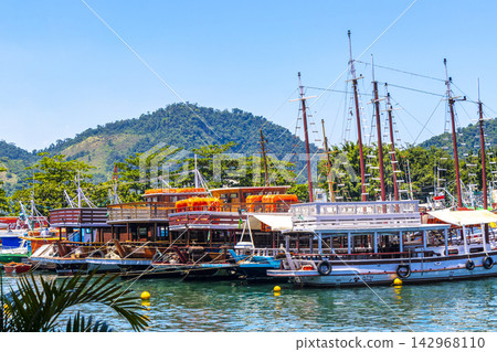 Panorama of tropical port pier in Angra dos Reis Brazil. Panorama of tropical port pier in Angra dos Reis Brazil. 142968110