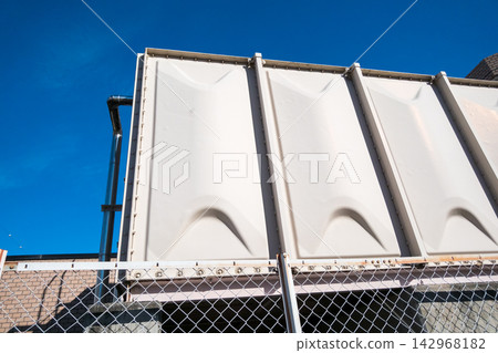Water tank and blue sky Water tank and blue sky 142968182