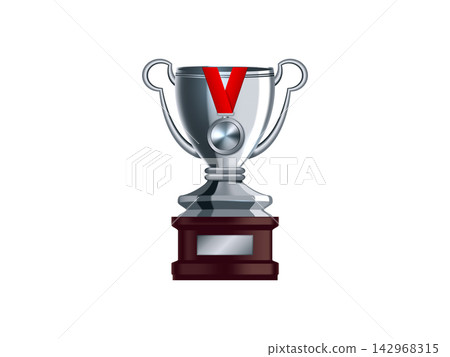 Silver trophy cup isolated on white background 3d rendering Silver trophy cup isolated on white background 3d rendering 142968315