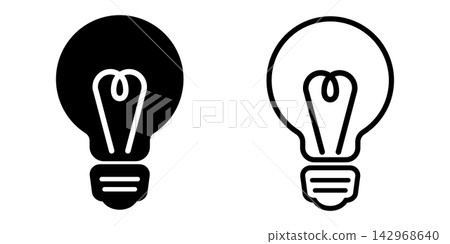 簡單的向量燈泡圖示集 簡單的向量燈泡圖示集 142968640