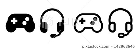 Vector game and streaming icon set Vector game and streaming icon set 142968646