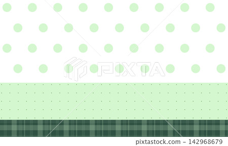 Pastel green polka dot background with dot grid and green plaid border. Pastel green polka dot background with dot grid and green plaid border. 142968679