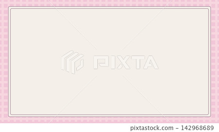 Pastel pink gingham background with double-lined rounded rectangular frame Pastel pink gingham background with double-lined rounded rectangular frame 142968689
