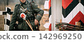World War II Feldgendarmerie Soldier at Checkpoint Reenactment 142969250