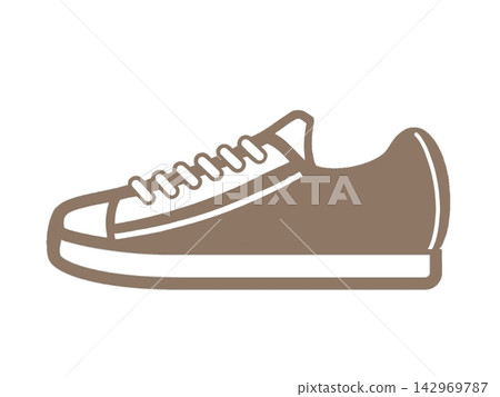 A simple icon (illustration) of a shoe, specifically a sneaker. A simple icon (illustration) of a shoe, specifically a sneaker. 142969787