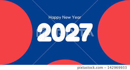 2027 Happy New Year logo. colorful and trendy new year 2027 design template 2027 Happy New Year logo. colorful and trendy new year 2027 design template 142969933