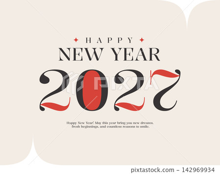 2027 typography design concept. Happy new year 2027 cover design with stylish colors for banners, posters and greetings 2027 typography design concept. Happy new year 2027 cover design with stylish colors for banners, posters and greetings 142969934