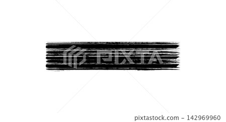 Artistic grungy black paint hand made creative brush stroke Artistic grungy black paint hand made creative brush stroke 142969960