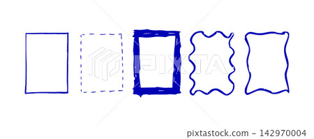 Collection of Hand Drawn Blue Sketch Rectangle Frame with Dashed Scribble Wavy Hatch and Textured Borders for Scrapbook Stationery Labels Headers Collection of Hand Drawn Blue Sketch Rectangle Frame with Dashed Scribble Wavy Hatch and Textured Borders for Scrapbook Stationery Labels Headers 142970004