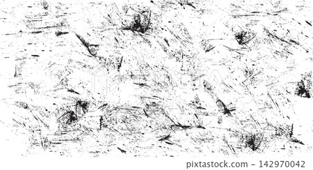 Grunge background of black and white. Abstract illustration texture of cracks, chips, dot. Dirty monochrome pattern of the old worn surface Grunge background of black and white. Abstract illustration texture of cracks, chips, dot. Dirty monochrome pattern of the old worn surface 142970042