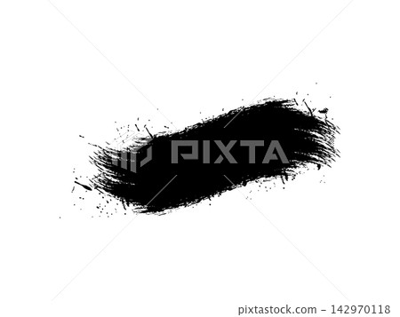 Paintbrush template with splashes grunge. Dirty artistic design elements. Grunge splatter, dirt stain, brush with drops blots Paintbrush template with splashes grunge. Dirty artistic design elements. Grunge splatter, dirt stain, brush with drops blots 142970118