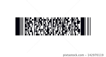PDF417 Code Icon. Digital Scan Symbol 142970119