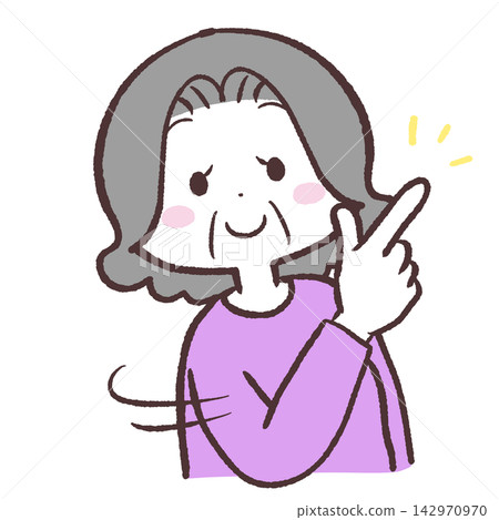 一位和藹老婦人的插圖 一位和藹老婦人的插圖 142970970