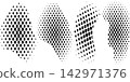 Halftone gradient shapes. Dotted gradient smooth dots spraying and halftone modern arts 142971376