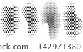 Halftone Shapes. Abstract dotted circles, round halftones geometric dots gradient and pop art texture 142971380