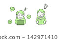 An illustration depicting an active senior diligently working on risk reduction (a set of materials showing the challenges of DX and how to learn from them to solve them). 142971410