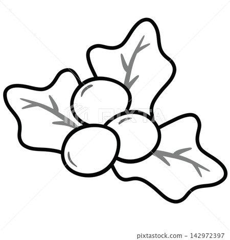 Minimalist Outline Drawing of a Christmas, Elegant Design, Cute hand drawn 142972397