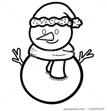 Minimalist Outline Drawing of a Christmas, Elegant Design, Cute hand drawn Minimalist Outline Drawing of a Christmas, Elegant Design, Cute hand drawn 142972447
