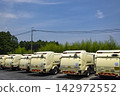Line of street sweepers 142972552