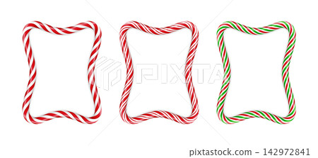 Christmas Candy Cane Rectangular Frames 142972841