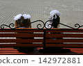Little girls on bench 142972881