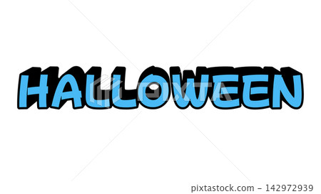 藍色3D字母拼出“HALLOWEEN” 藍色3D字母拼出“HALLOWEEN” 142972939