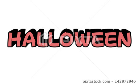 紅色立體字母拼出“HALLOWEEN” 142972940