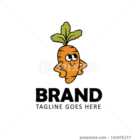 Carrot logo template. Carrot vegetable vector logo icon illustration design Carrot logo template. Carrot vegetable vector logo icon illustration design 142976157
