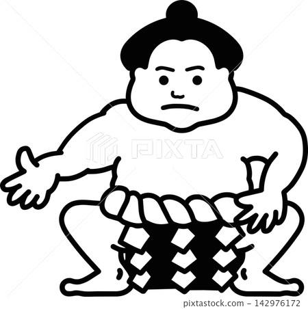 相撲選手的插圖 142976172