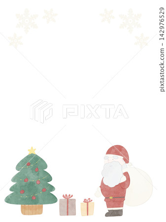 Cute Christmas frame illustration, watercolor style Cute Christmas frame illustration, watercolor style 142976529