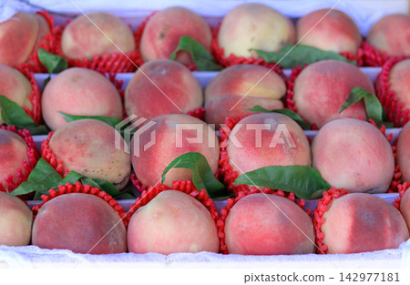 red peaches in the snow red peaches in the snow 142977181