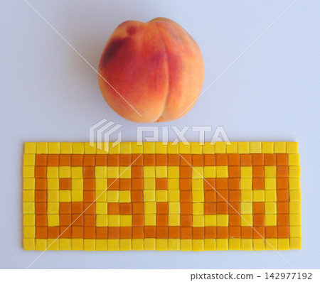 the growth of peach on white background 142977192