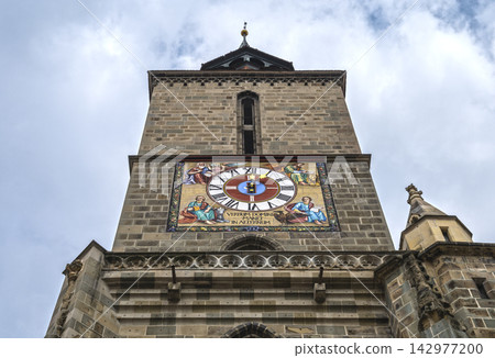 Gothic Clock Tower Of Black Church In Brasov Romania Gothic Clock Tower Of Black Church In Brasov Romania 142977200